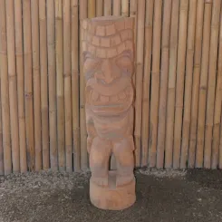 Tiki-Statue im polynesischen Stil - aus Kokosnusspalme Tiki-Statue aus Kokosnussholz ca. 18-28 cm Durchmesser ca. 100 cm Höhe Modell 40 Ganzkörper 